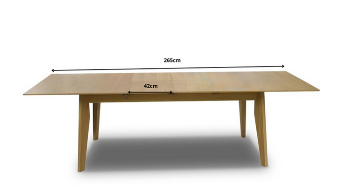 STÓŁ PROSTOKĄTNY ROZKŁADANY  100 cm x 180 - 265 cm T67