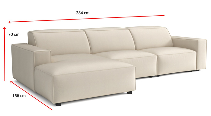 Narożnik 3 osobowy Lucas 284x166 cm