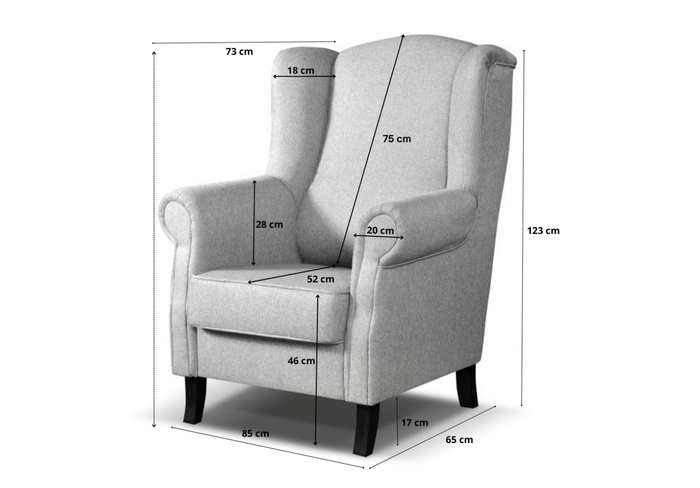 Fotel uszak LONDYN 123x65 cm