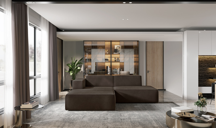 Mały nowoczesny narożnik modułowy do salonu Gaba A  230x170 cm