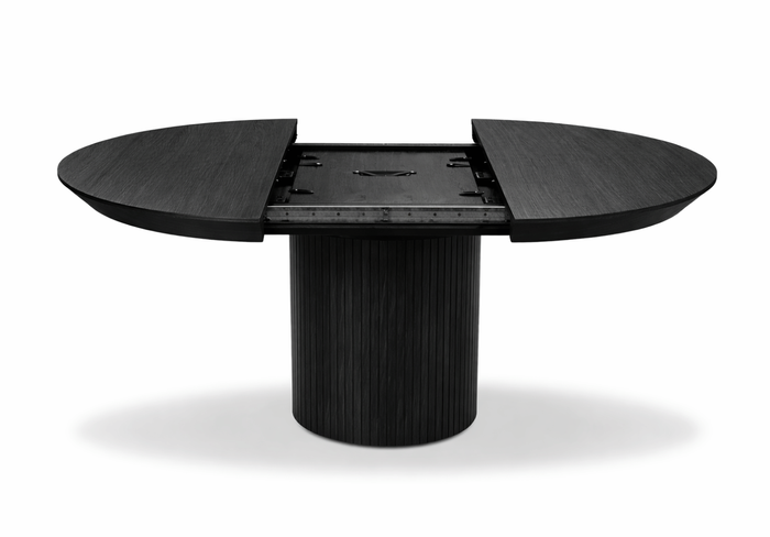 Stół okrągły, rozkładany na ryflowanej nodze DARIUSZ T68 130-180 cm