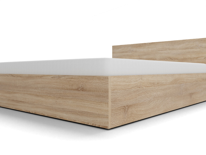 Łóżko drewniane dąb sonoma z materacem ATENA 140x200cm