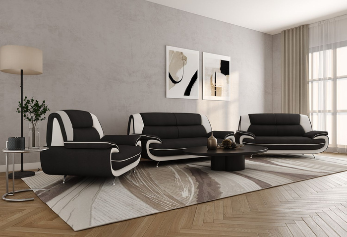  Zestaw wypoczynkowy Onyx 3-2-1 – nowoczesny komplet do stylowego salonu