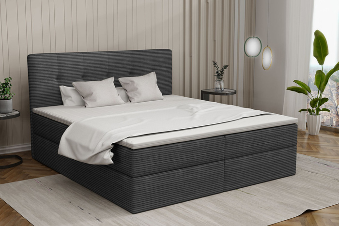 Łóżko kontynentalne Diego 120x200 z topperem i 2 pojemnikami na pościel