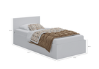 Łóżko pojedyncze, drewniane białe z materacem ATENA 90x200cm