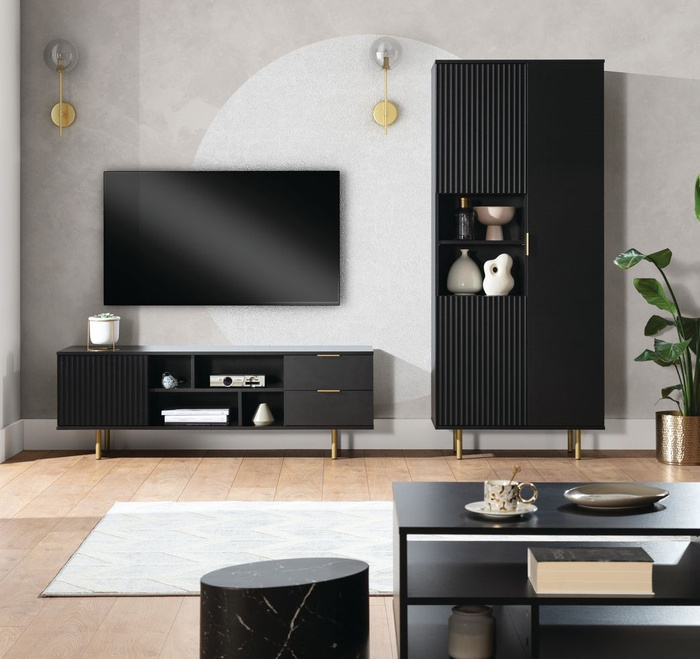 Aurora Slim 80 cm szafa z pionowymi żłobieniami 