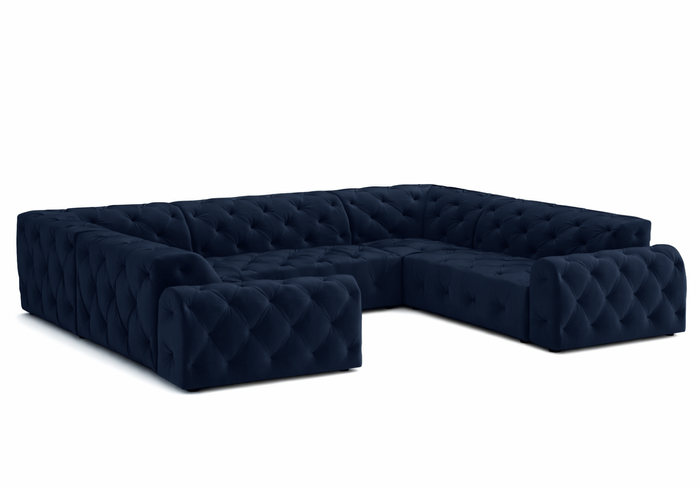 Narożnik U z eleganckimi pikowaniami CANDY 318x254 cm