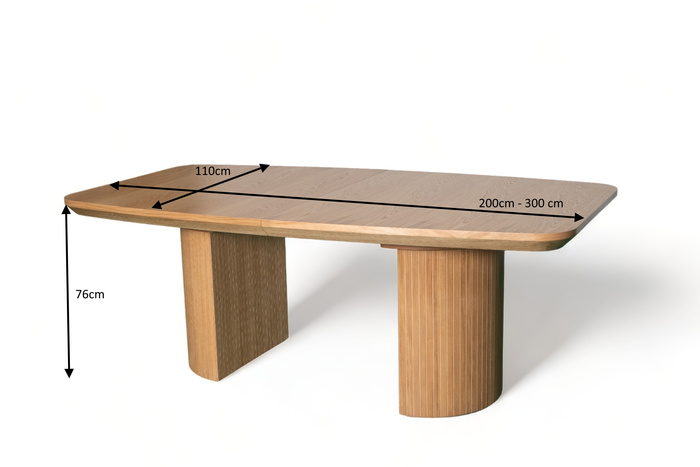 Stół Piotr rozkładany na ryflowanych nogach 110 cm x 200 - 300 cm T71
