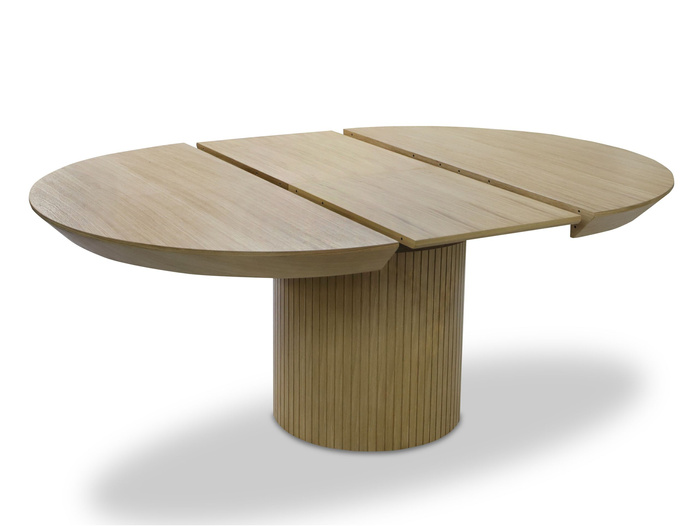 Stół okrągły, rozkładany na ryflowanej nodze DARIUSZ T68 130-180 cm