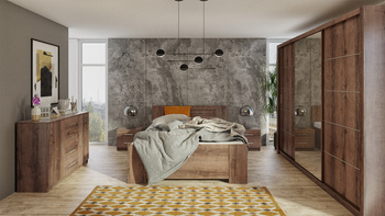 Szafa przesuwna z lustrem o szerokości 250 x 215 cm Bianca