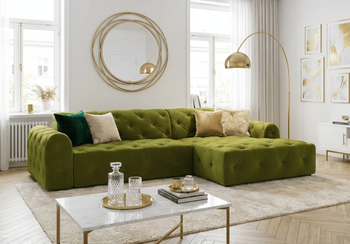 Narożnik z eleganckimi pikowaniami CANDY 260x170 cm