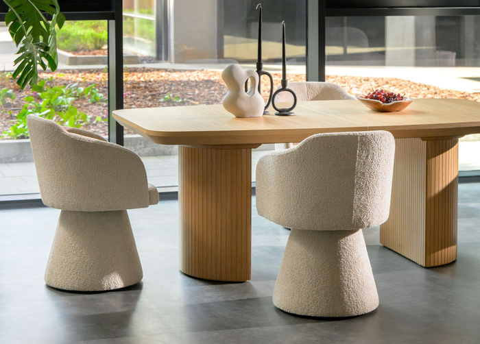 Stół Piotr rozkładany na ryflowanych nogach 110 cm x 200 - 300 cm T71