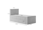 Łóżko pojedyncze kontynentalne boxspring HERA 83x218 cm