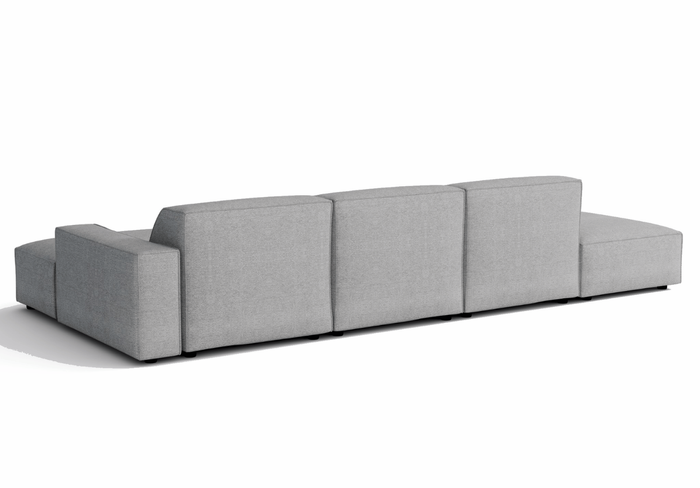 Narożnik 5-osobowy prawostronny z pufą LUCAS 340x166 cm