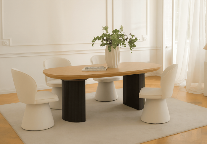 Stół rozkładany na ryflowanej nodze PAWEŁ T72 110x200-300 cm