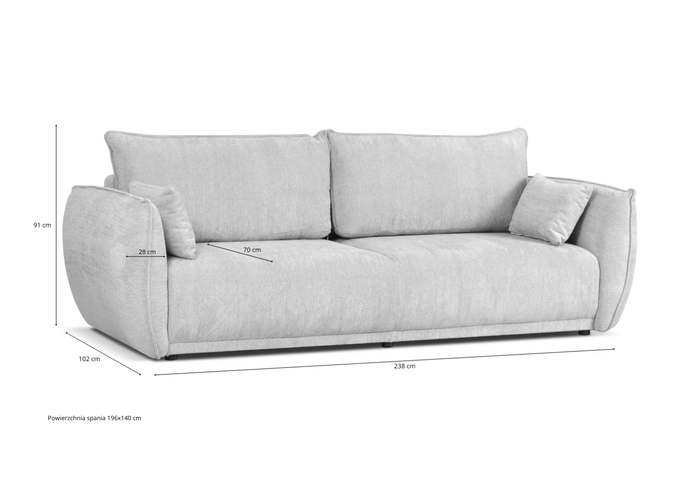Sofa z funkcją spania LOUIS 238x102 cm