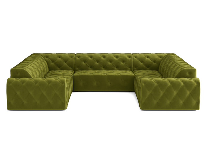 Narożnik U z eleganckimi pikowaniami CANDY 318x254 cm