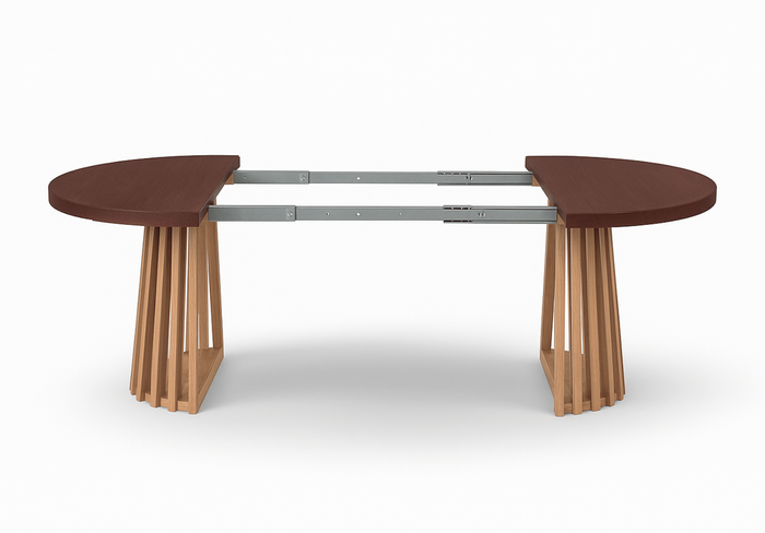 Stół okrągły, rozkładany na ażurowej nodze BARTEK T77 110-210 cm