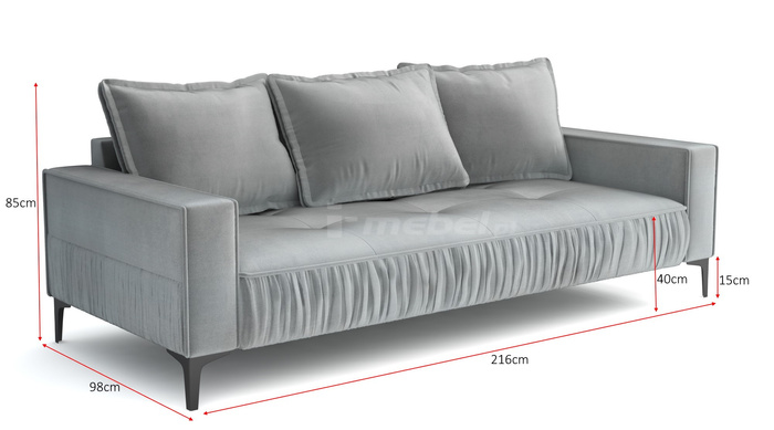 SOFA Z MARSZCZENIAMI MORRIS 216x98 cm