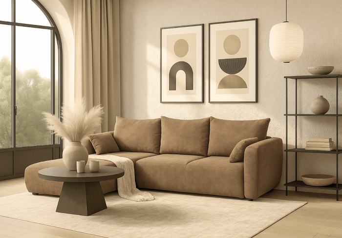 Narożnik lewostronny z funkcją spania LUNA 255x165 cm