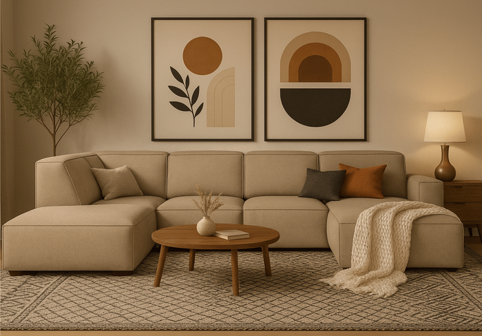 Narożnik prawostronny 7-osobowy LUCAS 364x262 cm