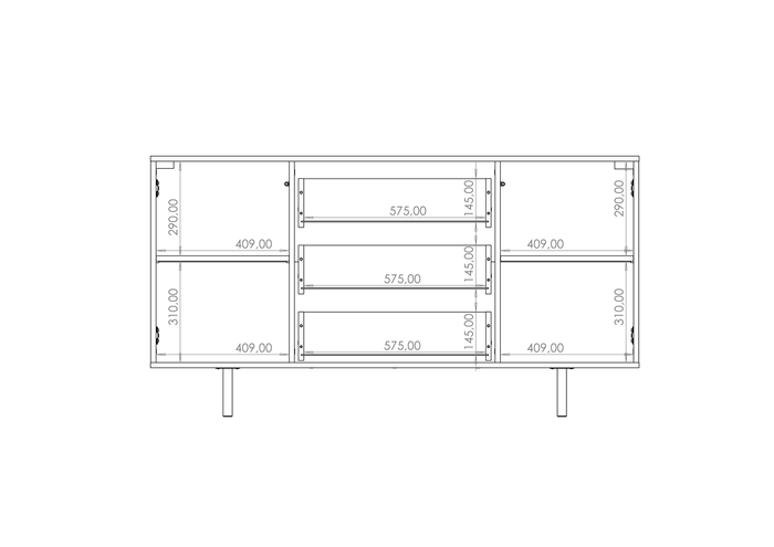 Aurora Maxi komoda z pionowymi żłobieniami