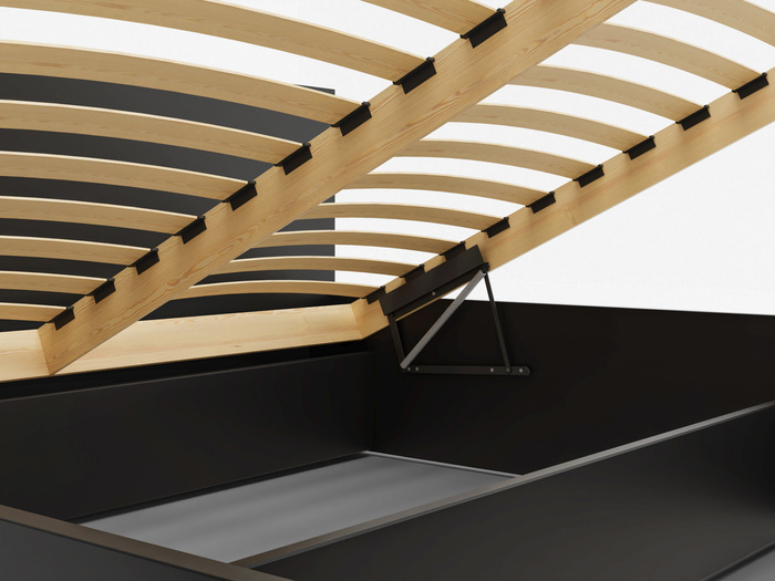 Łóżko drewniane czarne z materacem ATENA 160x200cm