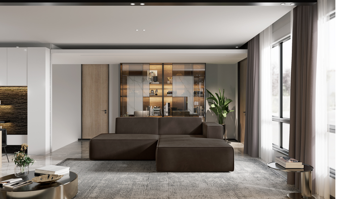 Mały nowoczesny narożnik modułowy do salonu Gaba A  230x170 cm