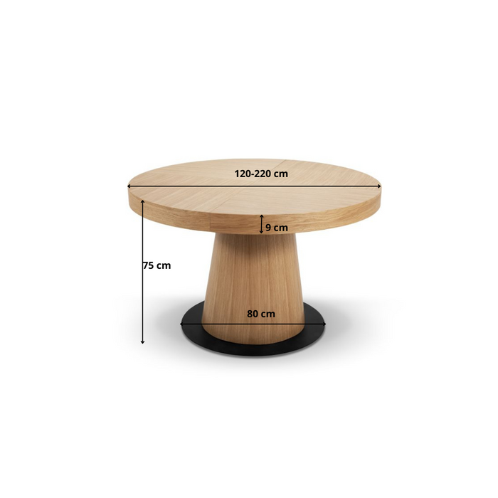 Stół Teofil nowoczesny, okrągły, rozkładany 120 cm - 220 cm T74