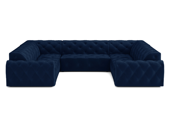 Narożnik U z eleganckimi pikowaniami CANDY 318x254 cm