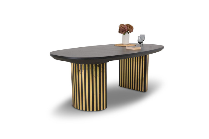 Stół Ludwik rozkładany na ryflowanej nodze 110 cm x 200 - 300 cm T72 GLAM