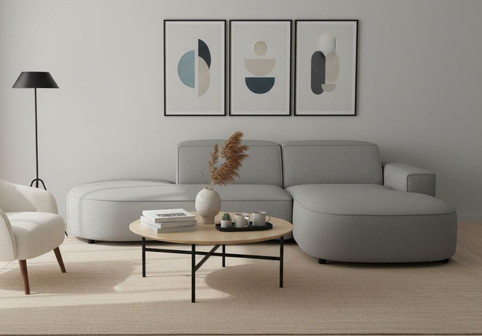 Narożnik lewostronny z otomaną LUCAS 285x165 cm