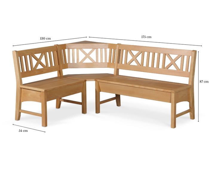 Drewniany narożnik kuchenny BONN 130 -175 cm