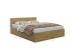 Łóżko drewniane dąb artisan z materacem ATENA 140x200cm 