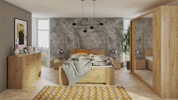 Szafa przesuwna z lustrem o szerokości 200 x 215 cm Bianca