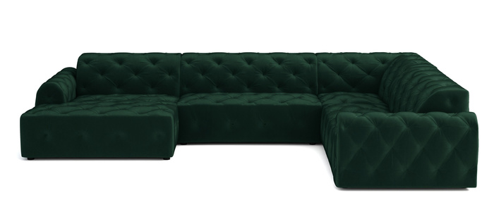 Stylowy narożnik z eleganckimi pikowaniami Candy 334x254 cm