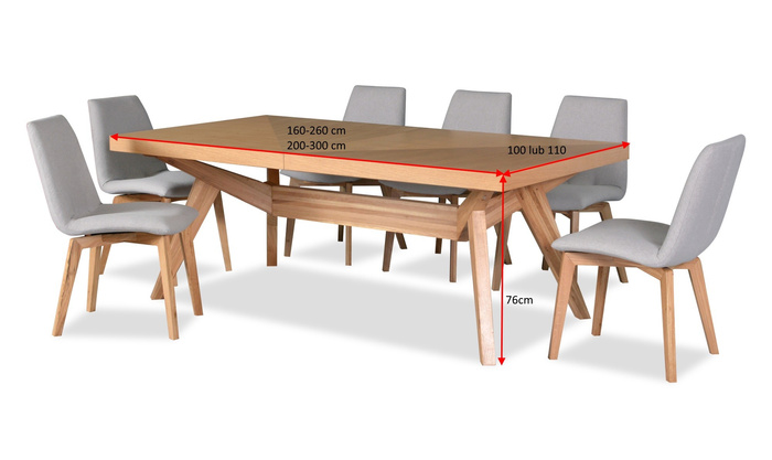 Stół Wacław prostokątny okrągły  rozkładany w stylu rustykalnym  100 cm x 200 - 300 cm T48