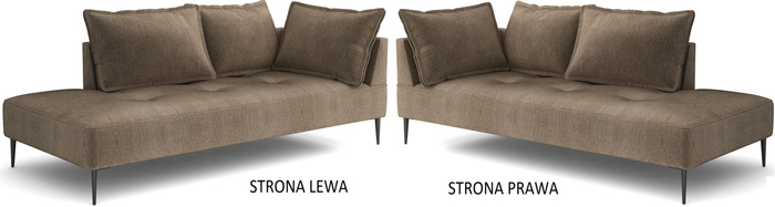 Milford szezlong/ leżanka nowoczesna na metalowych nóżkach 220x96 cm 