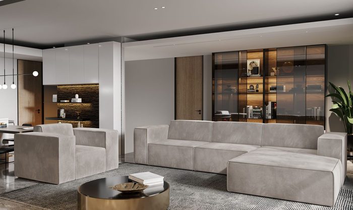 Nowoczesny fotel z kolekcji modułowej do salonu Gaba 90x95 cm