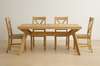 Stół Wacław prostokątny drewniany rozkładany w stylu rustykalnym dąb naturalny 100 cm x 160 - 260 cm T48