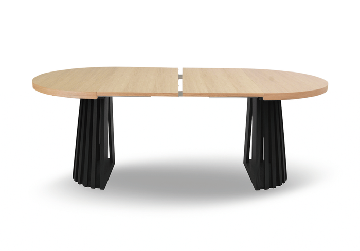 Stół okrągły, rozkładany na ażurowej nodze BARTEK T77 110-210 cm