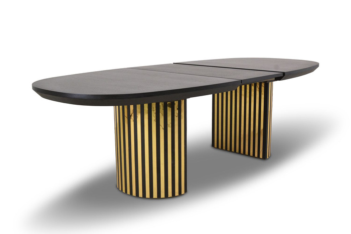 Stół Ludwik rozkładany na ryflowanej nodze 110 cm x 200 - 300 cm T72 GLAM