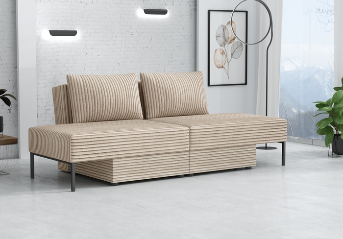 Wielofunkcyjna sofa narożna z funkcją spania TOMI 165x205 cm