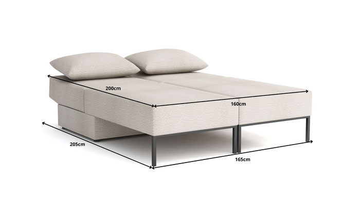 Wielofunkcyjna sofa narożna z funkcją spania TOMI 165x205 cm