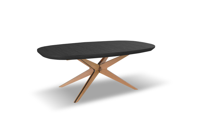 Owalny dębowy stół rozkładany 110 cm x 200-300 cm T79