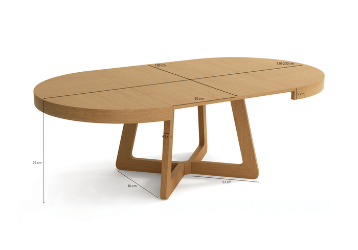 Stół okrągły, rozkładany OLAF T40 130-230 cm