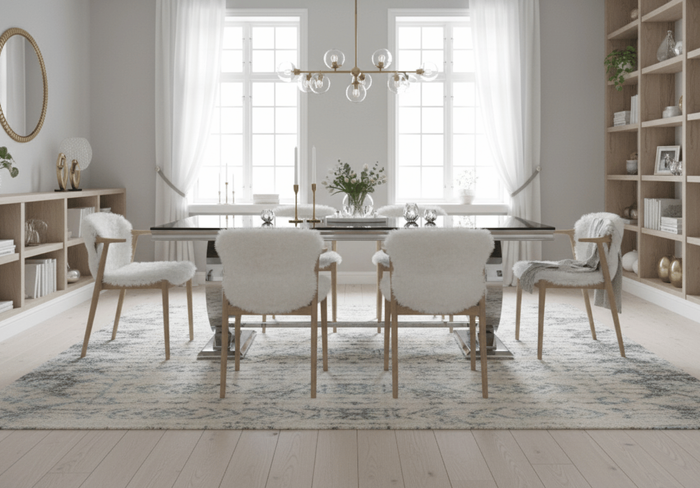 Stół glamour – czarny blat, chromowana podstawa 100x240 cm