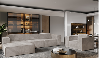 Nowoczesny narożnik modułowy do salonu Gaba A  284x254 cm