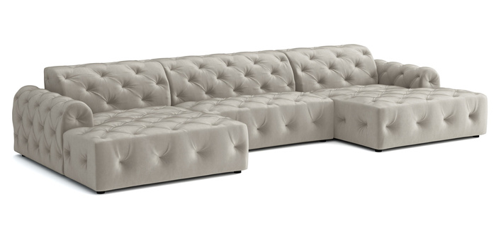 Stylowy narożnik z eleganckimi pikowaniami Candy 390x170 cm