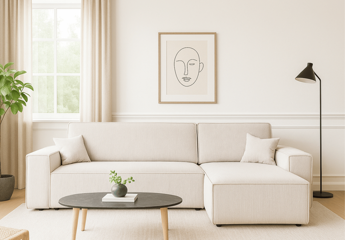 Narożnik uniwersalny z funkcją spania DENIS 244x142 cm